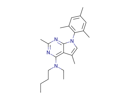 7H-Pyrrolo[2,3-d]pyrimidin-4-amine,N-butyl-N-ethyl-2,5-dimethyl-7-(2,4,6-trimethylphenyl)-
