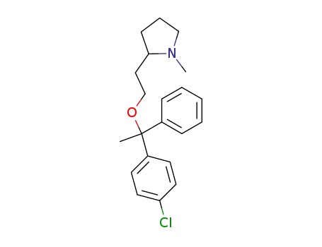 Molecular Structure of 7723-51-5 (Pyrrolidine, 2-[2-[(p-chloro-α-methyl-α-phenylbenzyl)oxy]ethyl]-1-methyl- (7CI, 8CI))