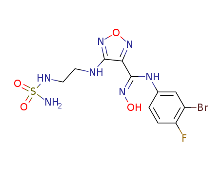 (Z)-N-(3-bromo-4-fluorophenyl)-N'-hydroxy-4-((2-(sulfamoylamino)ethyl)amino)-1,2,5-oxadiazole-3-carboximidamide