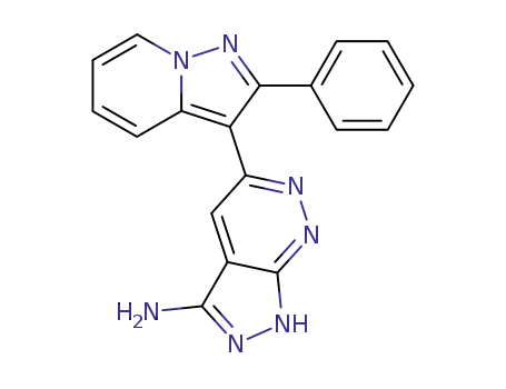 Molecular Structure of 865362-74-9 (5-(2-Phenyl-pyrazolo[1,5-a]pyridin-3-yl)-1H-pyrazolo[3,4-c]pyridazin-3-ylamine)