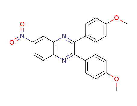 Molecular Structure of 2810-91-5 (2,3-bis-(4-methoxy-phenyl)-6-nitro-quinoxaline)