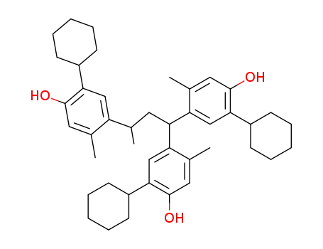 Molecular Structure of 111850-25-0 (4,4',4''-(1-methylpropan-1-yl-3-ylidene)tris(2-cyclohexyl-5-methylphenol))
