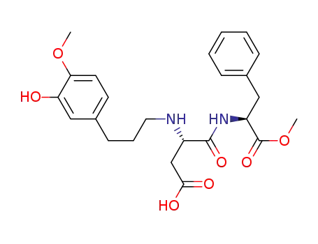 Molecular Structure of 245650-17-3 (L-Phenylalanine, N-[3-(3-hydroxy-4-Methoxyphenyl)propyl]-L-a-aspartyl-, 2-Methyl ester)