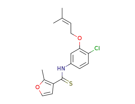 Molecular Structure of 178870-32-1 (N-[4-chloro-3-(3-methylbut-2-enoxy)phenyl]-2-methyl-furan-3-carbothioamide)