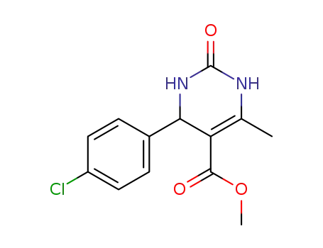 Molecular Structure of 205999-88-8 (methyl 4-(4-chlorophenyl)-6-methyl-2-oxo-1,2,3,4-tetrahydropyrimidine-5-carboxylate)