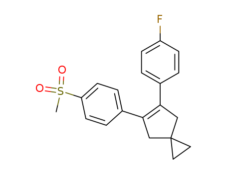 Molecular Structure of 168433-84-9 (Spiro[2.4]hept-5-ene,5-(4-fluorophenyl)-6-[4-(methylsulfonyl)phenyl]-)