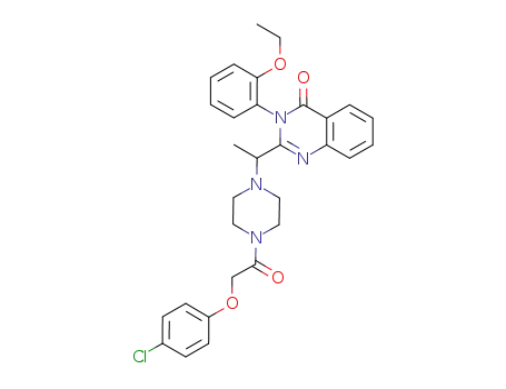 Molecular Structure of 571203-78-6 (2-[1-[4-[2-(4-Chlorophenoxy)acetyl]-1-piperazinyl]ethyl]-3-(2-ethoxyphenyl)-4(3H)-Quinazolinone)