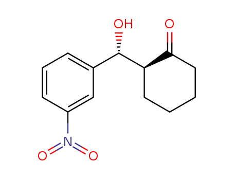 Molecular Structure of 877032-07-0 (Cyclohexanone, 2-[(R)-hydroxy(3-nitrophenyl)methyl]-, (2S)-)