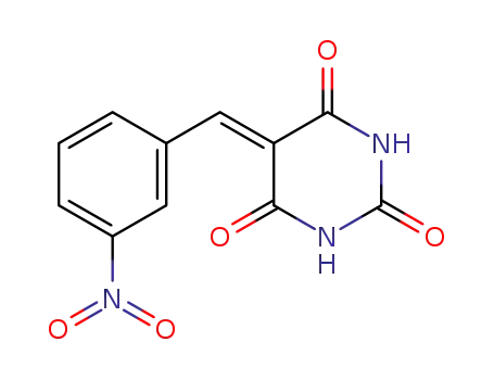 Molecular Structure of 27402-32-0 (5-(3-nitrobenzylidene)pyrimidine-2,4,6(1H,3H,5H)-trione)