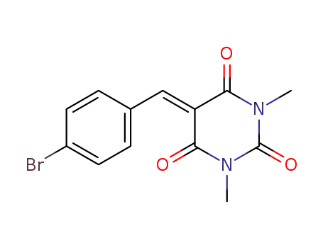 Molecular Structure of 57270-85-6 (2,4,6(1H,3H,5H)-Pyrimidinetrione,
5-[(4-bromophenyl)methylene]-1,3-dimethyl-)
