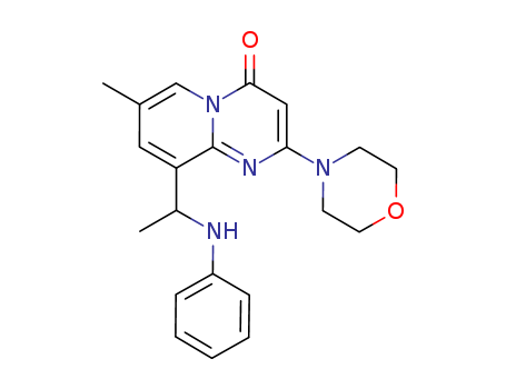 4H-Pyrido[1,2-a]pyrimidin-4-one,7-methyl-2-(4-morpholinyl)-9-[1-(phenylamin-o)ethyl]-
