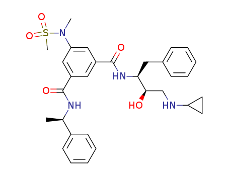 1,3-Benzenedicarboxamide, N1-[(1S,2R)-3-(cyclopropylamino)-2-hydroxy-1-(phenylmethyl)propyl]-5-[methyl(methylsulfonyl)amino]-N3-[(1R)-1-phenylethyl]-