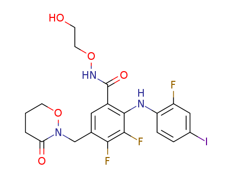 Benzamide, 3,4-difluoro-2-[(2-fluoro-4-iodophenyl)amino]-N-(2-hydroxyethoxy)-5-[(tetrahydro-3-oxo-2H-1,2-oxazin-2-yl)methyl]-