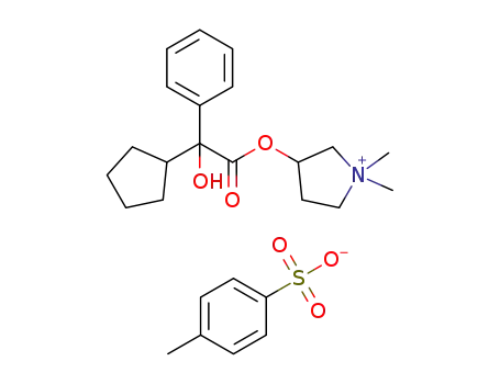 Molecular Structure of 873295-46-6 ((1,1-dimethylpyrrolidin-1-ium-3-yl) 2-cyclopentyl-2-hydroxy-2-phenylacetate mono(4-methylbenzenesulfonate))