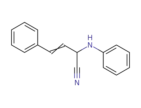 Molecular Structure of 14568-89-9 ((3E)-4-phenyl-2-(phenylamino)but-3-enenitrile)