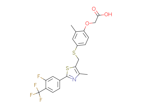 2-[4-[[2-[3-fluoro-4-(trifluoromethyl)phenyl]-4-methyl-1,3-thiazol-5-yl]methylsulfanyl]-2-methylphenoxy]acetic acid