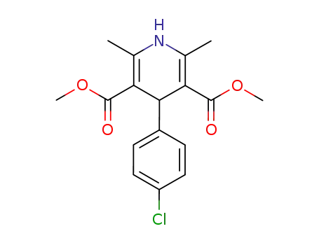 Molecular Structure of 73257-49-5 (Dimethyl 4-(4-chlorophenyl)-2,6-dimethyl-1,4-dihydropyridine-3,5-dicarboxylate)