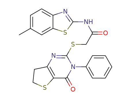 N-(6-メチルベンゾチアゾール-2-イル)-2-[(4-オキソ-3-フェニル-6,7-ジヒドロチエノ[3,2-d]ピリミジン-2-イル)チオ]アセトアミド