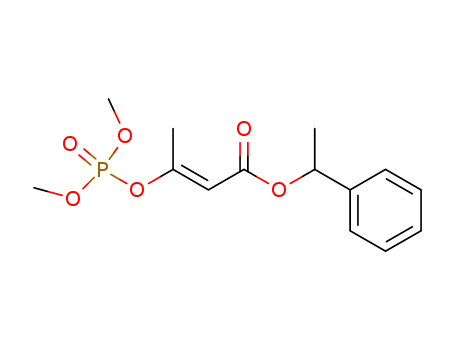2-Butenoic acid,3-[(dimethoxyphosphinyl)oxy]-, 1-phenylethyl ester, (2E)-