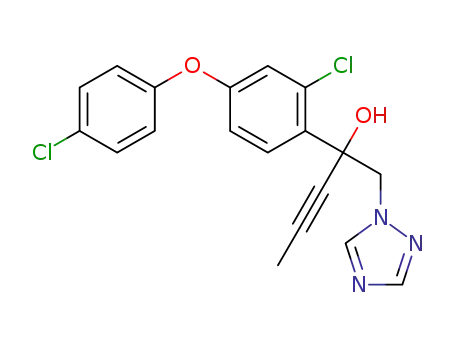Molecular Structure of 1419875-41-4 (2-[2-chloro-4-(4-chlorophenoxy)phenyl]-1-([1,2,4]-triazol-1-yl)pent-3-yn-2-ol)