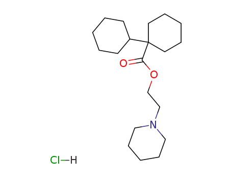 Molecular Structure of 5588-25-0 (2-piperidinoethyl [1,1'-bicyclohexyl]-1-carboxylate hydrochloride)