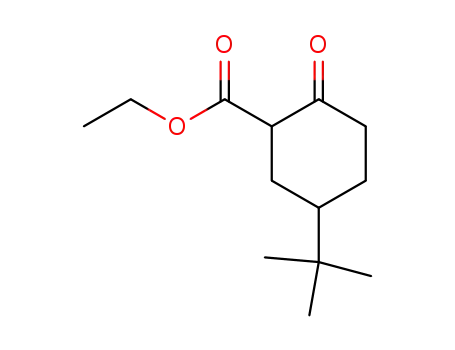 Molecular Structure of 13049-54-2 (Cyclohexanecarboxylic acid, 5-(1,1-dimethylethyl)-2-oxo-, ethyl ester)