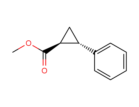 Molecular Structure of 67528-63-6 (Cyclopropanecarboxylic acid, 2-phenyl-, methyl ester, (1S,2R)-)