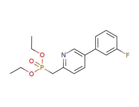 Molecular Structure of 380894-77-9 (Phosphonic acid, [[5-(3-fluorophenyl)-2-pyridinyl]Methyl]-, diethyl ester)