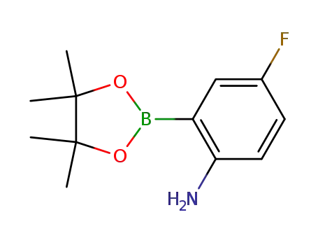 Molecular Structure of 863578-24-9 (2-AMINO-5-FLUOROPHENYL BORONIC ACID PINACOL ESTER)