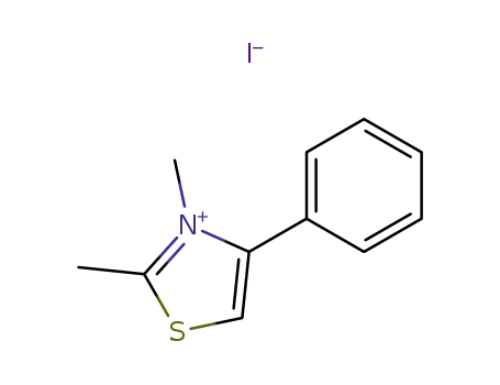 Molecular Structure of 5968-24-1 (Thiazolium, 2,3-dimethyl-4-phenyl-, iodide)
