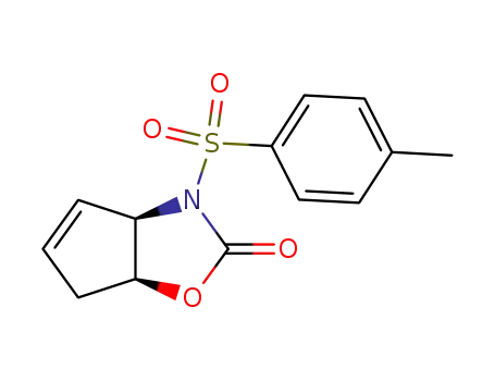 Molecular Structure of 138604-23-6 (3-tosyl-3,3a,6,6a-tetrahydro-2H-cyclopenta[d]oxazol-2-one)