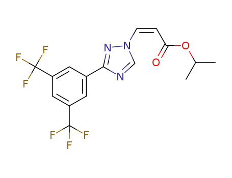 Molecular Structure of 1333152-22-9 ((Z)-isopropyl 3-(3-(3,5-bis(trifluoromethyl)phenyl)-1H-1,2,4-triazol-1-yl)acrylate)