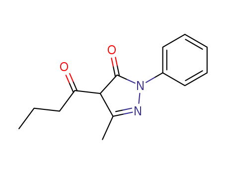 Molecular Structure of 22616-35-9 (4-Butyryl-3-methyl-1-phenyl-2-pyrazolin-5-one)