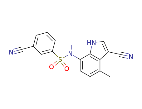 3-CYANO-N-(3-CYANO-4-METHYL-1H-INDOL-7-YL)BENZENESULFONAMIDE