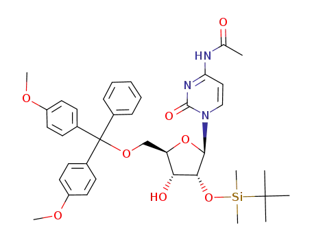 Molecular Structure of 121058-85-3 (2'-O-TBDMS-5'-O-DMT-N4-Ac cytidin)