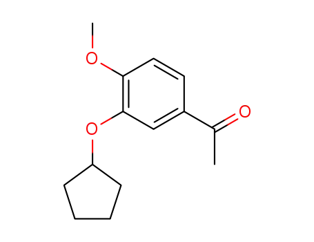Molecular Structure of 141184-48-7 (1-(3-(CYCLOPENTYLOXY)-4-METHOXYPHENYL)ETHANONE)