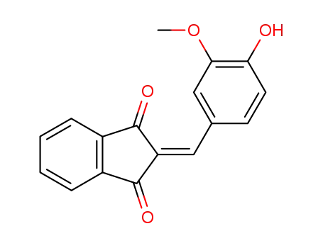 Molecular Structure of 58161-73-2 (2-[(4-hydroxy-3-methoxyphenyl)methylene]-1H-Indene-1,3(2H)-dione)
