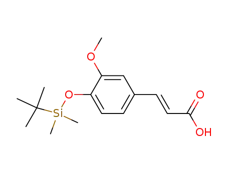 Molecular Structure of 854737-54-5 ((E)‐3‐(4‐((tert‐butyldimethylsilyl)oxy)‐3‐methoxyphenyl)acrylic acid)