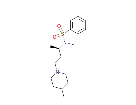 Molecular Structure of 195199-95-2 (3-METHYL-N-[(1R)-1-METHYL-3-(4-METHYL-1-PIPERIDINYL)PROPYL]-N-METHYLBENZENESULFONAMIDE HYDROCHLORIDE)