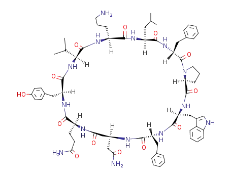 Molecular Structure of 865-28-1 (Cyclo(L-Asn-L-Gln-L-Tyr-L-Val-L-Orn-L-Leu-D-Phe-L-Pro-L-Trp-D-Phe-))