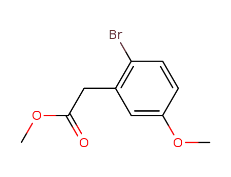 Molecular Structure of 117565-90-9 (Benzeneacetic acid, 2-bromo-5-methoxy-, methyl ester)