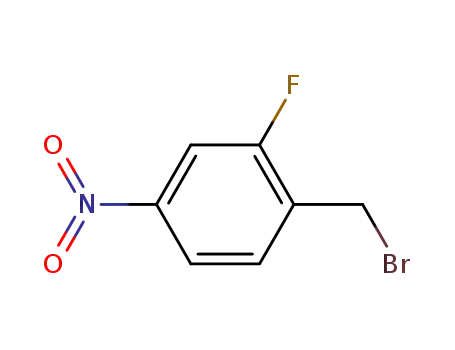Molecular Structure of 127349-56-8 (1-(BROMOMETHYL)-2-FLUORO-4-NITROBENZENE)