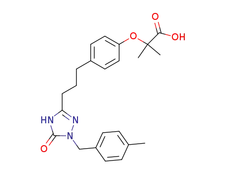 Molecular Structure of 425671-29-0 (2-Methyl-2-[4-[3-[1-(4-methylbenzyl)-5-oxo-4,5-dihydro-1H-1,2,4-triazol-3-yl]propyl]phenoxy]propionic acid)
