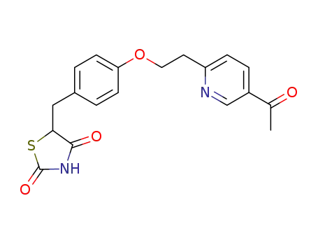 Molecular Structure of 146062-45-5 (5-[[4-[2-(5-ACETYL-2-PYRIDINYL)ETHOXY]PHENYL]METHYL]-2,4THIAZOLIDINEDIONE)
