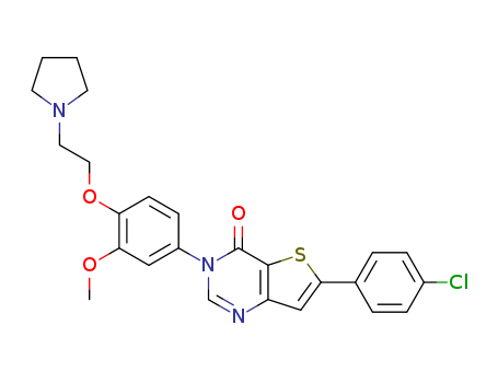 Thieno[3,2-d]pyrimidin-4(3H)-one,
6-(4-chlorophenyl)-3-[3-methoxy-4-[2-(1-pyrrolidinyl)ethoxy]phenyl]-