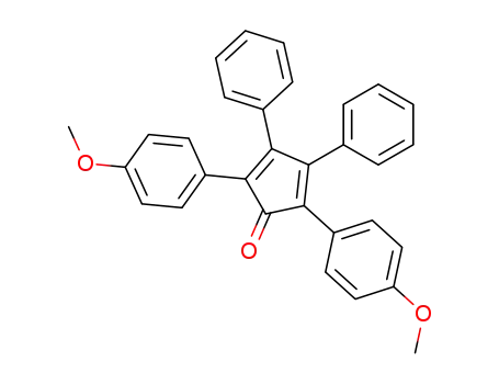 Molecular Structure of 38268-21-2 (2,5-bis(4-methoxyphenyl)-3,4-diphenylcyclopenta-2,4-dien-1-one)