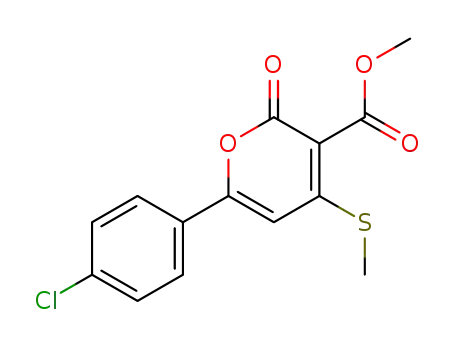 2H-Pyran-3-carboxylic acid, 6-(4-chlorophenyl)-4-(methylthio)-2-oxo-,
methyl ester