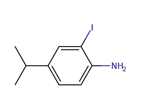 Molecular Structure of 76842-15-4 (2-IODO-4-(1-METHYLETHYL)BENZENAMINE)