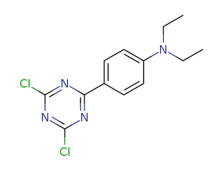 Molecular Structure of 3995-46-8 (Benzenamine, 4-(4,6-dichloro-1,3,5-triazin-2-yl)-N,N-diethyl-)