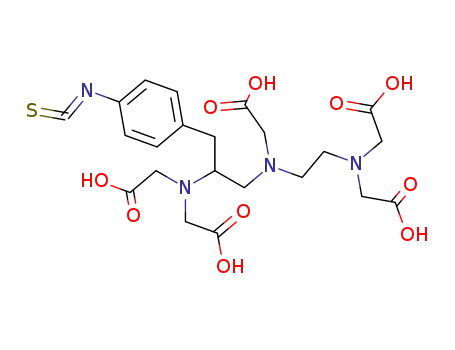 Molecular Structure of 121806-83-5 (Glycine,
N-[2-[bis(carboxymethyl)amino]ethyl]-N-[2-[bis(carboxymethyl)amino]-3-
(4-isothiocyanatophenyl)propyl]-)